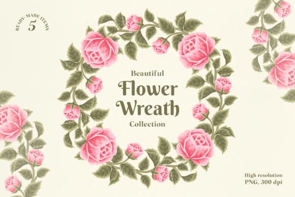 Charming Vintage Shabby Chic Rose Wreaths