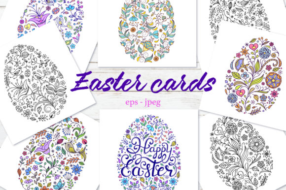 Elevate Your Easter Greetings with Handdrawn Floral Easter Eggs