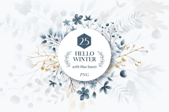 Embrace the Elegance of Watercolor Winter Blue Plants in Your Designs
