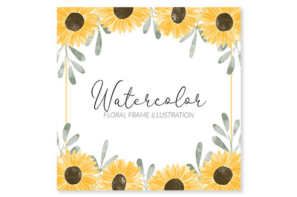 Enhance Your Designs with Watercolor Sunflower Frames