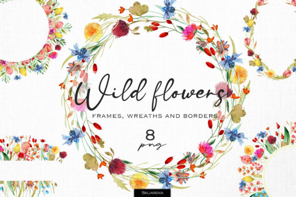 Enhance Your Designs with Wild Flowers Frames and Borders