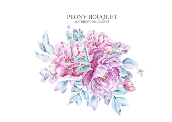 The Elegant World of Watercolor Peony Bouquet Clipart