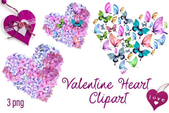 Watercolor Hearts and Hydrangeas: A Designer's Asset